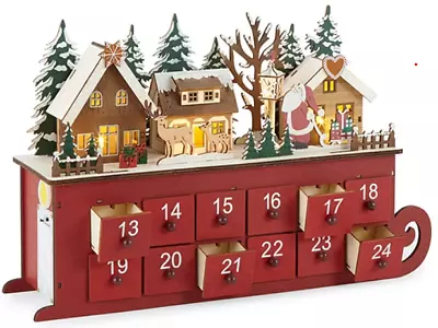 Lighted Holiday Advent Calendar Filled With Dollhouse Miniatures • $122