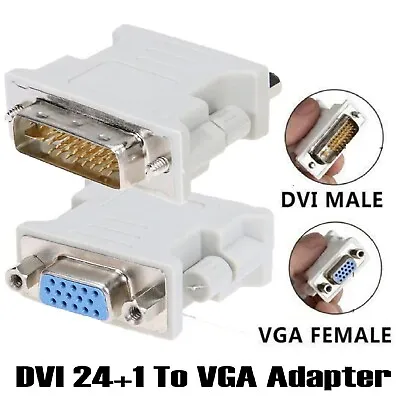 $7.99 • Buy DVI-D Digital Dual Link 24+1 To VGA Adapter Male To Female PC Computer Monitor