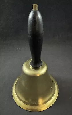 Vintage Brass Ringing Wood Handle Hand Bell • $16.95