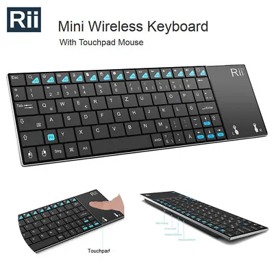 Rii K12 UltraSlim Wireless Keyboard Mouse Touchpad Metal Tablet Phone TV Box PC • $31.99