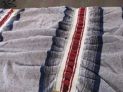 £20 • Buy Mexican Blanket, Throw, Rug, Blue Black Grey, Woven Stripe, Snuggle Blanket