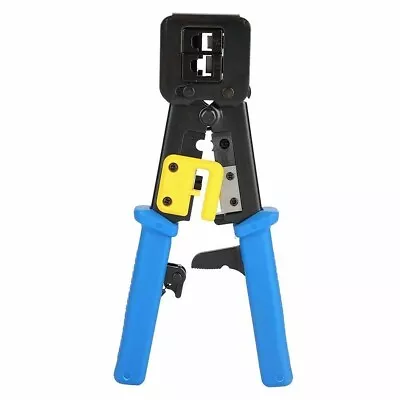 End Pass Through RJ45 Ratcheting Modular Crimper Ethernet Cable Tool RJ12 & RJ11 • $34.97