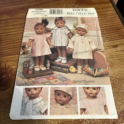 OOP  Vogue 7486 Vintage 30s 18 In Doll Clothes Pattern Fits American Girl • $16.99