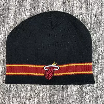 Miami Heat Beanie Sock Hat Toboggan Cuffless 100% Acrylic • $14.99