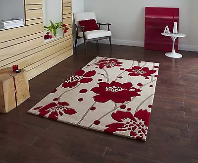£28.79 • Buy Small - Extra Large Thick Floral Wool-look Vibrant Colourful Funky Hong Kong Rug