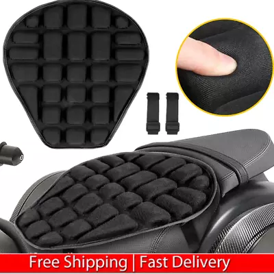 Motorcycle Comfort Gel Seat Cushion Pillow Pad Pressure Relief Cover Breathable • $16.99