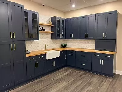 Navy Blue Shaker Kitchen Cabinet Combo 15 Piece Kit Rta. All Plywood!!! • $4599