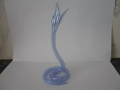 Vintage Bimini Murano Glass Snake Vase 1950s Blue 17cm • £9.99