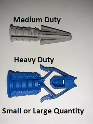 Cavity Wall Plasterboard Fixings Plugs Plasplugs Heavy & Medium Duty Hollow Wall • £0.99