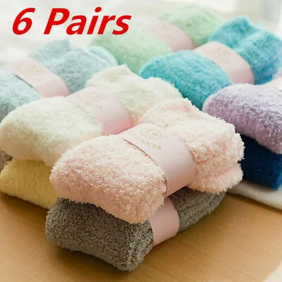 £6.99 • Buy 6Pairs Women Ladies Soft Fluffy Bed Socks Winter Warm Lounge Slipper Fleece Sock