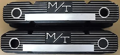 M/T 103R-88B Vintage Valve Covers BB Mopar 361-440 Black Krinkle Finned • $299.99