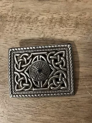 Celtic Cross Knot Small Rectangle Metal Belt Buckle • $15