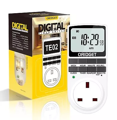 £16.99 • Buy Electrical Timer Plug Socket Digital 18 On Off Programs Countdown UK 13A 240V