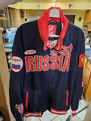 BOSCO Sport RUSSIA Olympic Jacket 2XL Winter Team Full Zip Spell Out • $39