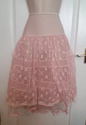 Vintage Lacy Petticoat 1950s 50s Pink • £20