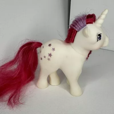 Vintage 1983 My Little Pony G1 MOONDANCER White Unicorn Moon Stars Pink Hair MLP • $4.99