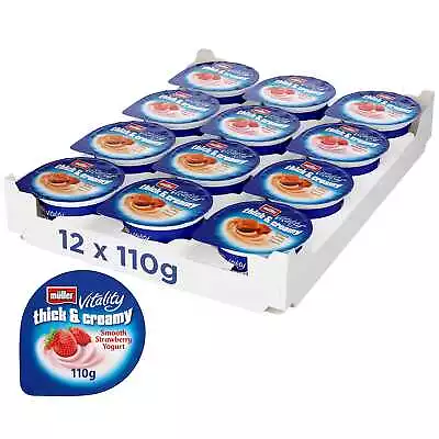 Muller Vitality Thick & Creamy Mixed Case Yogurts - 12x110g • £11.17