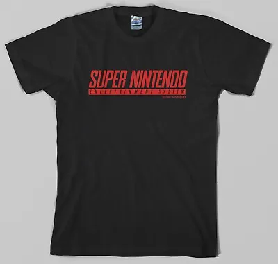 Super Nintendo SNES T Shirt Logo 16 Bit Videogame Retro Mario Zelda Console New • $10.95