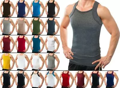 15 Pack Assorted Color Bulk Lot Men Square Tank Top A-shirts • $120