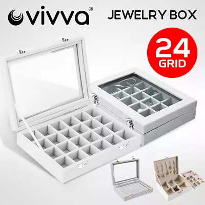 $17.49 • Buy Vivva Organizer Case Box Holder Storage Jewelry Earring  Ring Velvet Display