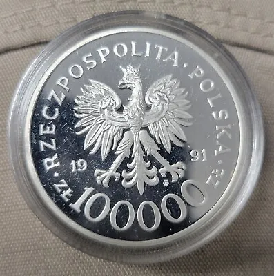 1991 Poland 100000 Zlotys Silver Proof Coin. • $94.95
