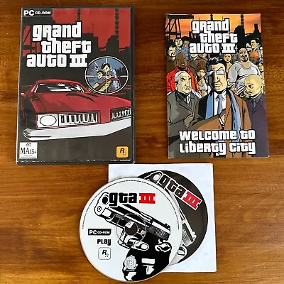 Grand Theft Auto III GTA 3 PC Game 2 Disc With Manual Tested & Working • $25