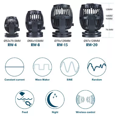 Jebao Wave Maker Create Marine Reef With Controller & Magnet RW4 RW8 RW15 RW20 • £54.75