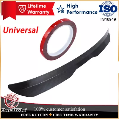 Universal Rear Roof Lip Spoiler Wing Glossy Black Tail Trunk Fiber ABS Strip NEW • $39.99