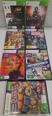 Xbox 360 Games Bundle Lot Of 7 Games Microsoft Kinect PAL Manuals VG Condition  • $34.98