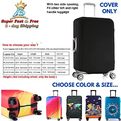$21.65 • Buy Suitcase Cover Travel Luggage Carry On Bag Spandex Protector Case Fits 19  - 32 