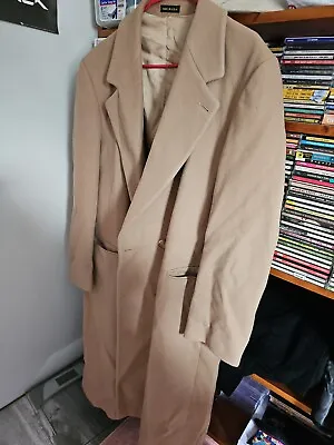 Mens Stratojac Vintage Brown Trench Coat Wool Made In Usa Size 44 Used L1 • $48