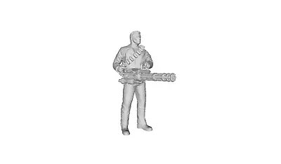 Printle V Homme 030--Terminator Machine Gun Scifi Figure For Dioramas Train Sets • $10