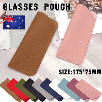 $4.28 • Buy Leather Eyeglass Sunglasses Reading Glasses Case Soft Pouch Bag Pocket AU SELLER
