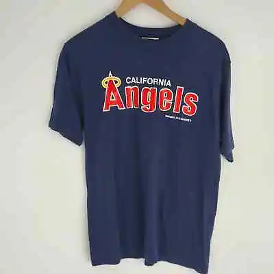 California Angels Vintage Baseball Tee Shirt Navy/Red Top Size XL • $25