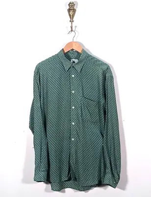 Gc 90's Vintage Wavey Shirt Green Pattern Long Sleeve Crazy Pattern • £18