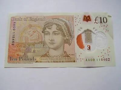 AA09 Bank Of England £10 Ten Pound Note THE QUEEN Plastic/Polymer AA09 118462 • £29.99