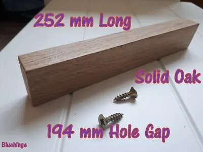 Solid Oak Handle  Wooden Knob   Kitchen Door Drawer Cupboard  194 Mm Hole Slant • £2.99