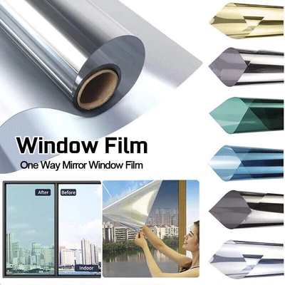 £6.89 • Buy One Way Mirror Window Film Reflective Home Privacy Solar Tint Foil Glass Sticker