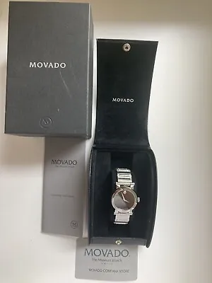 Movado Museum Classic Silver Tone Stainless Steel 40mm Men's Watch Vintage 2003 • $750