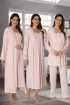 LohusaHamile 2405 Maternity Pajamas Labor Nursing Delivery Hospital Gown Wt Robe • £80.65