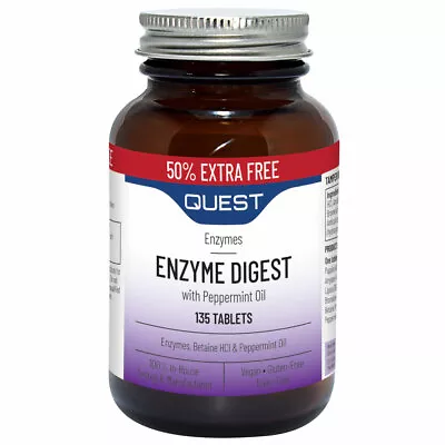 £9.99 • Buy Quest Enzyme Digest With Betaine HCL & Peppermint Oil 135 Tablets 