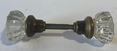 2 Vintage 12 Point Glass Doorknobs Brass-missing One Set Screw • $12.72