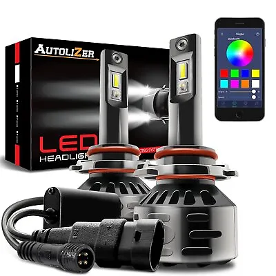 9006 RGB LED Headlight Bulb Conversion Light Kit APP Bluetooth Control 9005 9006 • $75.99