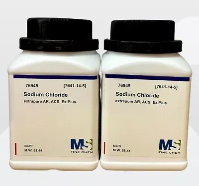 Sodium Chloride Crystals ACS 99+% Certified 1Kg Grams (NaCl) - 2x500g Bottles • $29.99