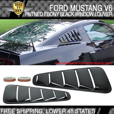 Fits 05-09 Ford Mustang V6 Painted # UA Ebony Black Window Louver - ABS • $98.99