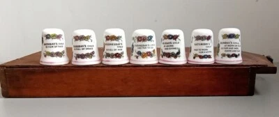 £9 • Buy Thimble Set Mondays Child Rhyme For Seven Days Collectable Thimble Set.