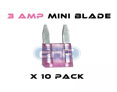 10 Pack 3 Amp Ats/ Atc Mini Blade 12v Automobile Fuse - Free Same Day Shipping! • $7.45