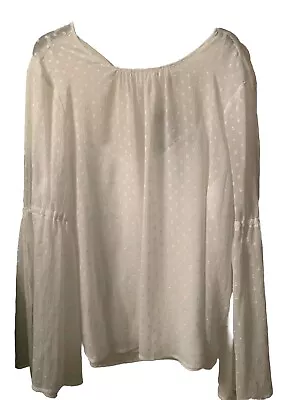 Flattering Marks And Spencer Sheer Top With Camisole And Pretty Sleeve Rrp 28 • £7