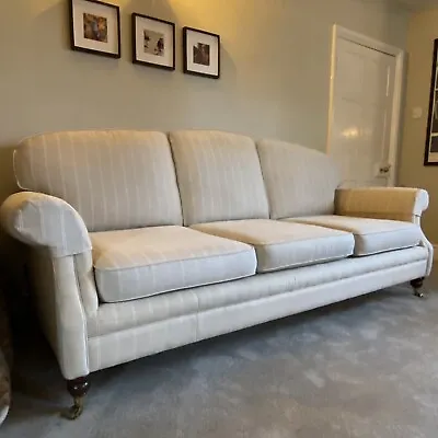 Laura Ashley ‘Hertford’ 4 Seater Sofa (Linen Stripe Natural) • £550