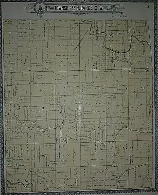 Vintage 1917 Railroad & Land Owner Plat Map ~ HAWKINS P.O. MONROE Co MISSOURI • $34